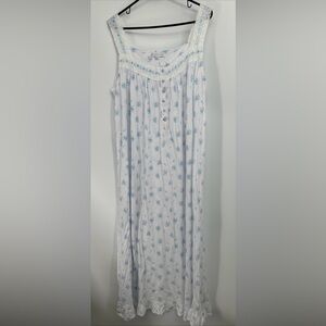 EILEEN WEST floral Sleeveless Cotton/modal NIGHTGOWN Large NWOT